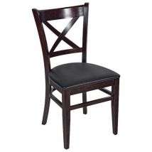 Chaise Dona Structure Hêtre Massif - Assise Tissu Pvc Noir