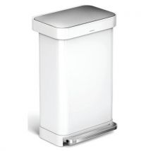 Poubelle À Pédale Inox Blanc 45l Avec Liner Pocket