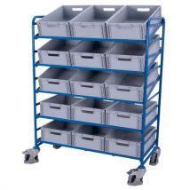 Chariot Acier L1240mm Avec 15 Bacs - 250kg - Variofit