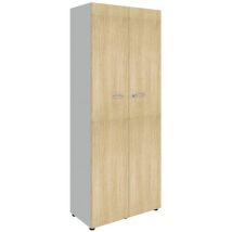 Armoire Haute À Portes Battantes - Chêne / Aluminium