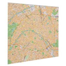 Carte Administrative Magnétique Paris 110 X 110 Cm