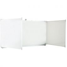 Tableau Blanc Triptyque Emaille 150x120 Encadre Alu