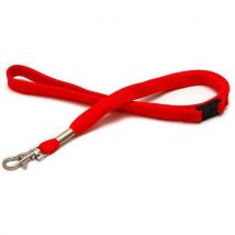 Cordon Tube 12 Mm Avec Crochet Métal - Sécurisé - Rouge