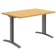 Bureau Droit Adjust-t - Hêtre/aluminium - Longueur 120cm