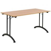 Table Pliante - New Line - Hêtre/noir - Longueur 140 Cm