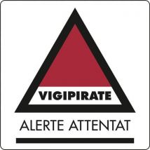 Panneau Alerte Attentat Adhésif 20*20 Cm