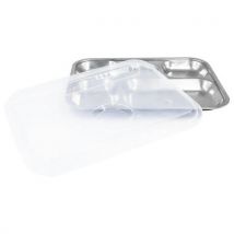 Lot de 6 - Plateaux Inox 5 Compartiments Avec Couvercle Polyp.