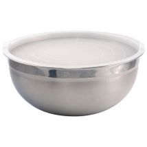 Plastorex - Lot de 3 Saladiers Inox Ø 30 cm avec Couvercle Polypropylène - 5L - Argent - Service et Conservation