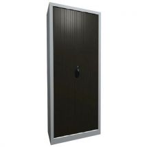 Armoire À Rideaux Classique L. 80 H. 198 Cm Moka Et Alu