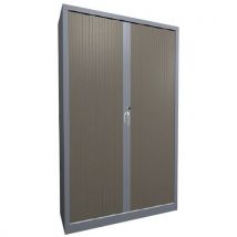 Armoire À Rideaux Classique Largeur 120 H. 198 Cm Galet/alu