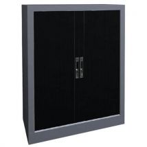 Armoire Rideaux Lame Recouverte L. 80 Cm H. 102 Cm Prune/alu