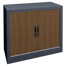 Armoire Rideaux Lame Recouverte L. 80 H. 69 Chêne Clair/alu