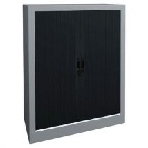 Armoire Rideaux Lame Recouverte L.80 Hauteur 102 Moka Et Alu