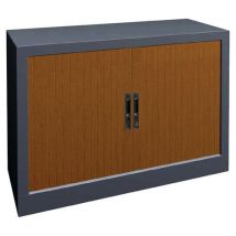 Acial - Armoire Métal à Rideau Hêtre - 100x69x42cm - 1 Tablette 80kg - Éco-responsable