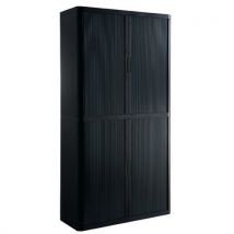 Armoire Easy Office Hauteur 204 Cm Corps Noir Rideaux Noir