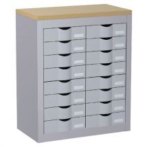 Desserte De Classement 16 Tiroirs Hauteur 75 Cm Aluminium