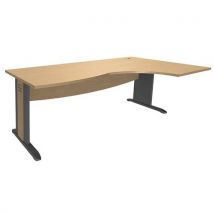 Bureau Asymétrique Pieds En Bois À Droite 180 Cm T.1316