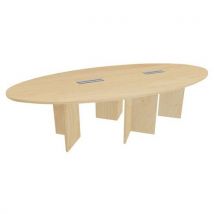 Table Ovale Pds Croix 280x140cm 2 Boîtiers Élec. Chêne Clair