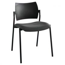 Chaise Visiteur Tendance Dossier Poly. Pièt. Noir 0645 Gris