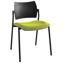 Chaise Visiteur Tendance Dossier Poly.pièt.noir 188 Pistache