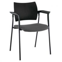 Fauteuil Visiteur Tendance Doss. Poly. Pièt. Noir 0645 Gris