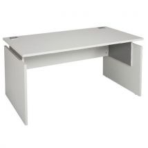 Bur. D. Linéo 120x80cm Plt Blc Pièt. Pan. Blc Entretoise Alu