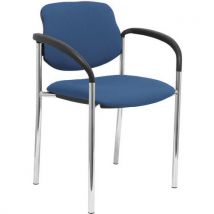Chaise Villalgordo Chromé Avec Accoudoirs - Bleu Marine