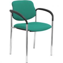 Chaise Villalgordo Chromé Avec Accoudoirs - Vert Émeraude