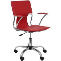 Chaise Bogarra Similicuir Et Accoudoirs Fixes Rouge