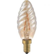 SPL - Ampoule LED Bougie Torsadée E14 C35 1.5W 140lm Doré 2000K 25000h Durée de Vie