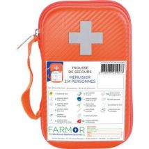 Farmor - Trousse de secours Menuisier 2/4 personnes PU Orange Fluo - Urgence et premiers secours