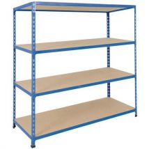 Rayonnage Manutan Rapid 2 1830x1220x380 4 Tablet. Agglo Bleu