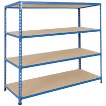Rayonnage Manutan Rapid 2 1980x1525x305 Bleu - 4 Niveaux