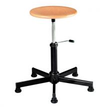 Tabouret Bois Roulettes/patins Assise Hteur 47 A 62 Cm