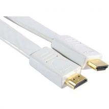 Cordon Hdmi Haute Vitesse Plat Blanc - 3m
