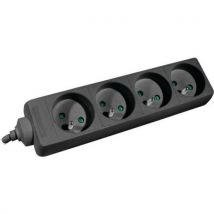 Multiprise 4 Prises Sans Interrupteur Noire - 15 M
