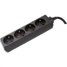Multiprise 4 Prises Sans Interrupteur Noire - 40 M