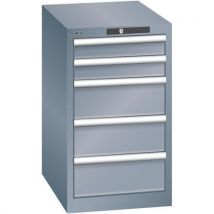 Armoire à tiroirs Lista - Gris, 5 tiroirs 75Kg, 411x572x700mm