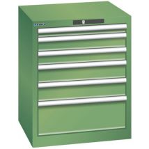 Lista - Armoire à tiroirs d'atelier - Vert - 6 tiroirs - 75kg par tiroir - 564x572x700mm