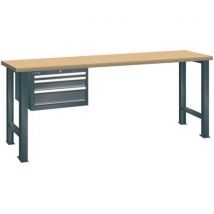 Établi 27x27E - Noir, Capacité 600Kg, 3 Tiroirs 75Kg - Lista