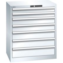 Lista - Armoire à tiroirs d'atelier - Blanc - 7 tiroirs - 75kg par tiroir - 717x572x850mm