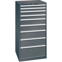 Lista - Armoire à tiroirs d'atelier - Noir - 9 tiroirs 200kg - 717x725x1450mm