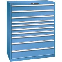 Lista - Armoire à tiroirs d'atelier - Bleu - 10 tiroirs 200kg - 1193x725x1450mm