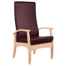 Sunset Creation - Fauteuil de repos Realty Ginkgo Quetsche - Hêtre Bouleau - Assise Violet - 120 kg - M1