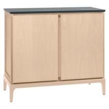 Buffet Mona 2 Portes Bouleau Plateau Stratifié Gris