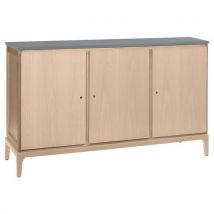 Buffet Mona 3 Portes Bouleau Plateau Stratifié Gris