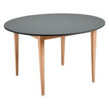 Table Grand Large Ø120 Cm Stratifié Abs - Gris/naturel