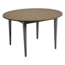 Sunset Creation - Table Ronde Grand Large Ø120 cm - Stratifié Pierre Lune/Anthracite - Usage Collectivité - Garantie 5 Ans