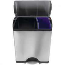 Poubelle Inox Rectangulaire À Pédale Pour Tri Sélectif 46l