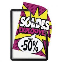 Pochette-cadre D'affichage Pour Vitre Magneto Noir